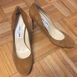 Jimmy Choo NWOT Almond Toe Camel Suede Pumps
